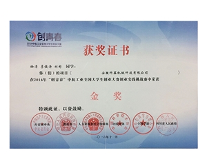 创青春2016年度金奖